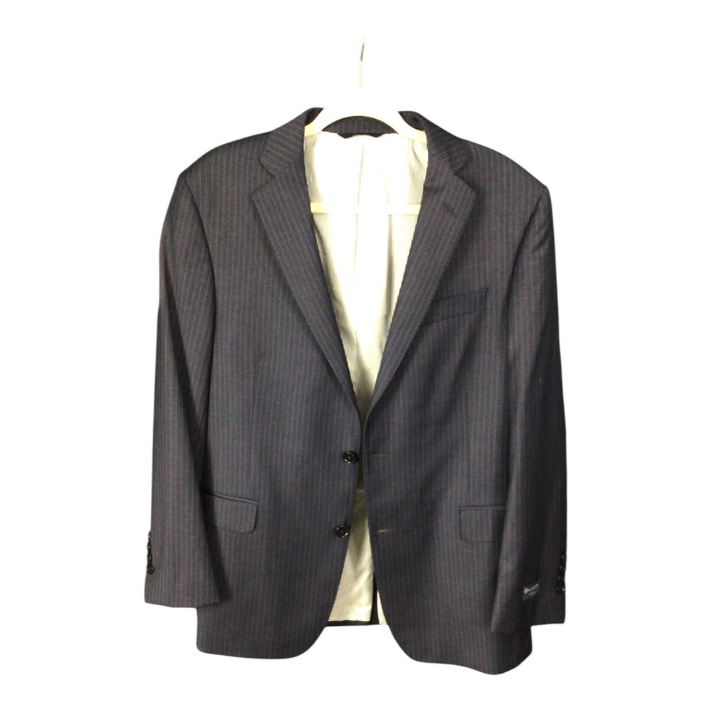 Brook Brothers Explorer Regent Fit Navy Pinstripe Wool Blend Blazer 40SH